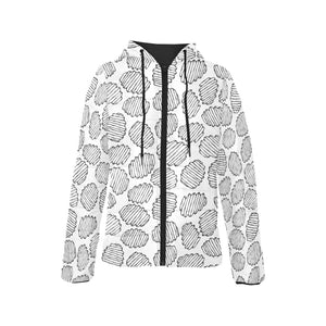 Potato Chips Pattern Print Design 03 Women's Padded Hooded Jacket