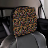 Rooster Chicken Flower Pattern Car Headrest Cover