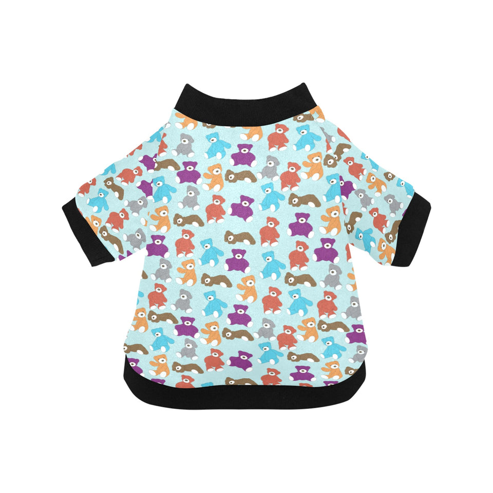 Teddy Bear Pattern Print Design 03 All Over Print Pet Dog Round Neck Fuzzy Shirt