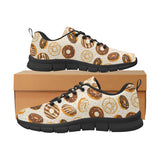 Chocolate Donut Pattern Men's Sneakers Black