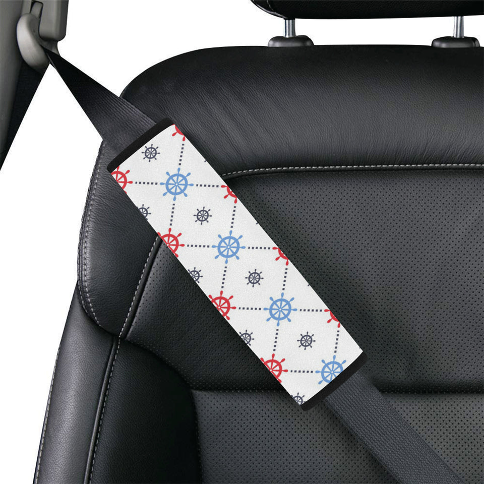 Nautical Steering Wheel Rudder Pattern Car Seat Belt Cover