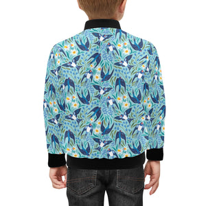 Swallow Pattern Print Design 05 Kids' Boys' Girls' Bomber Jacket