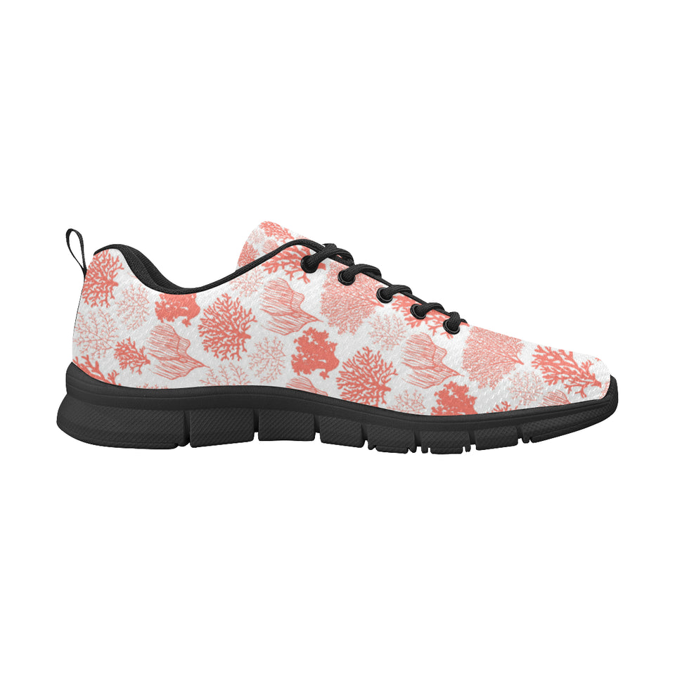 Coral Reef Pattern Print Design 05 Women's Sneakers Black