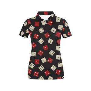 Dice Pattern Print Design 04 Women's All Over Print Polo Shirt