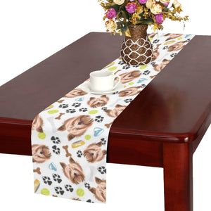 Yorkshire Terrier Pattern Print Design 05 Table Runner