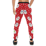 Meneki Neko Lucky Cat Pattern Red Background Unisex Casual Sweatpants