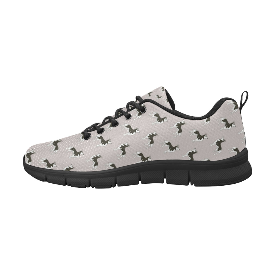 Siberian Husky Pattern Background Men's Sneakers Black