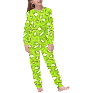 Sliced Kiwi Pattern Kids' Boys' Girls' All Over Print Pajama Set