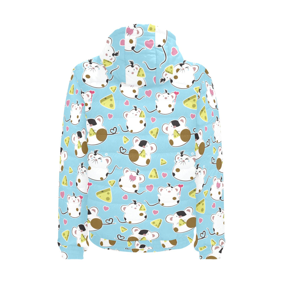 Guinea Pig Pattern Print Design 03 Men's Padded Hooded Jacket(ModelH42)