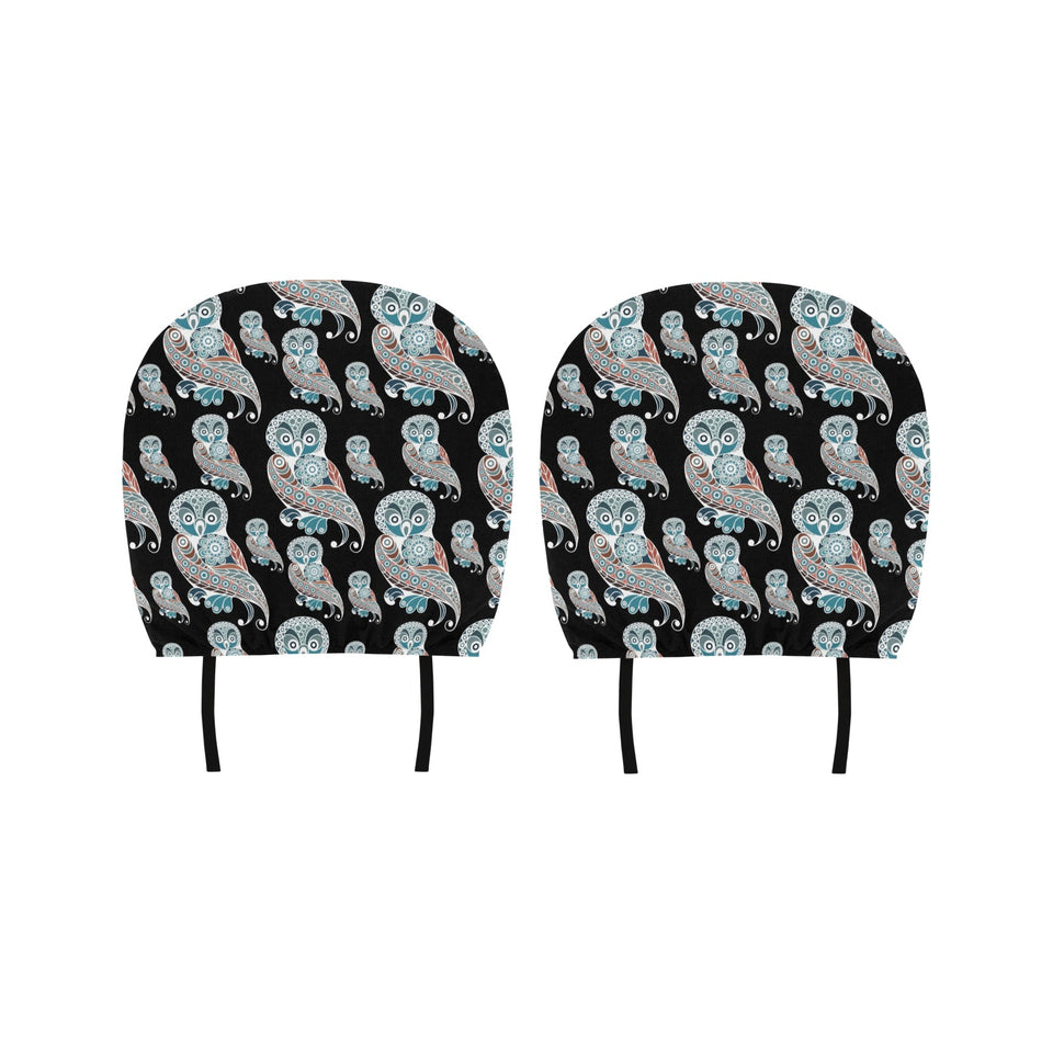 Owl Tribal Pattern Car Headrest Cover