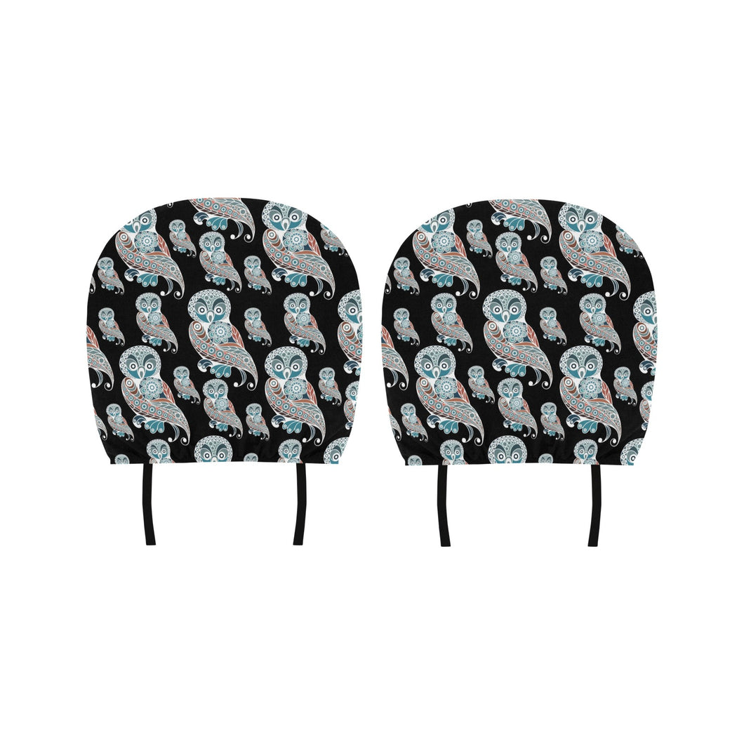 Owl Tribal Pattern Car Headrest Cover