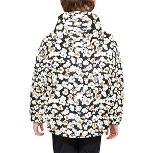 Popcorn Pattern Print Design 02 Kids' Boys' Girls' Padded Hooded Jacket