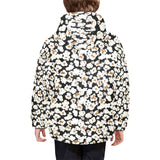 Popcorn Pattern Print Design 02 Kids' Boys' Girls' Padded Hooded Jacket