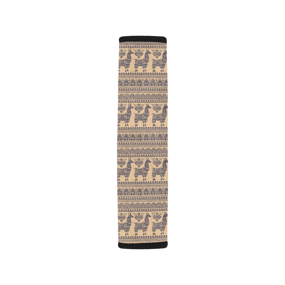 Llama Pattern Ethnic Motifs Car Seat Belt Cover