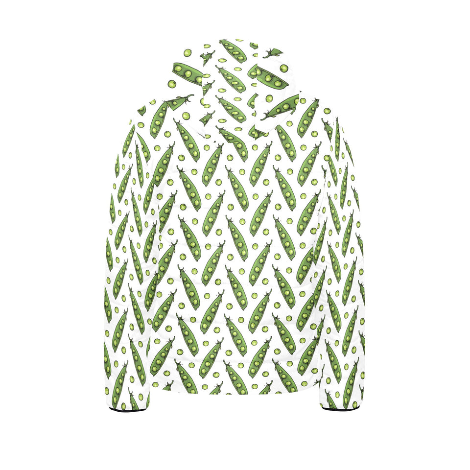 Green Peas Pattern Print Design 03 Kids' Boys' Girls' Padded Hooded Jacket