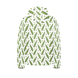 Green Peas Pattern Print Design 03 Kids' Boys' Girls' Padded Hooded Jacket