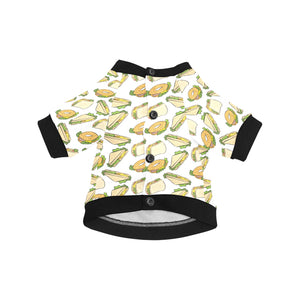 Sandwich Pattern Print Design 05 All Over Print Pet Dog Round Neck Fuzzy Shirt