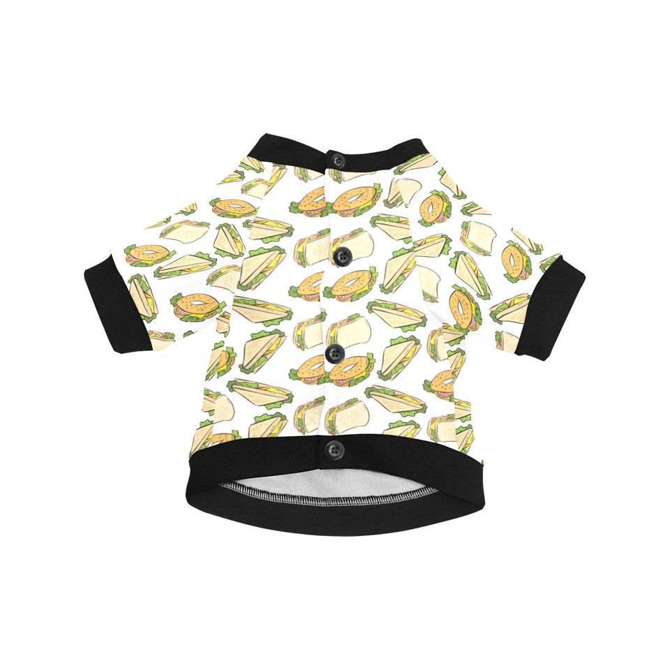 Sandwich Pattern Print Design 05 All Over Print Pet Dog Round Neck Fuzzy Shirt