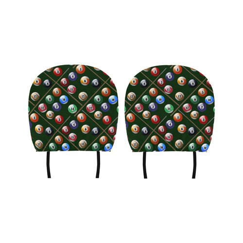 Billiard Ball Pattern Print Design 03 Car Headrest Cover