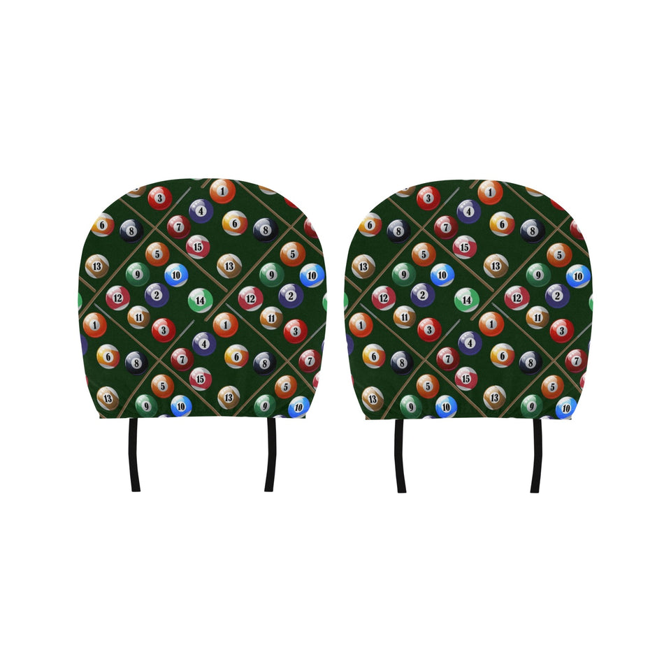 Billiard Ball Pattern Print Design 03 Car Headrest Cover