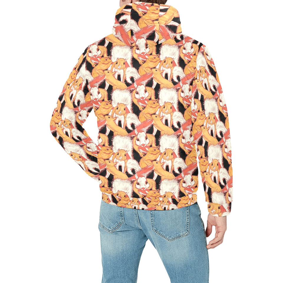 Squirrel Pattern Print Design 04 Men's Padded Hooded Jacket(ModelH42)