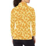 Potato Chips Pattern Print Design 04 Women's Long Sleeve Polo Shirt