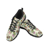 Cute Cactus Pattern Men's Sneakers Black