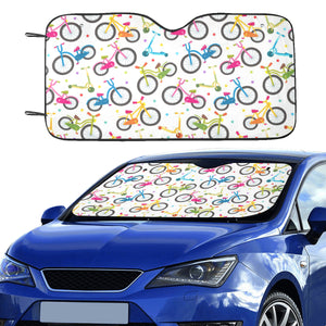 Bicycle Pattern Print Design 02 Car Sun Shade