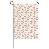 Pink Dachshund Pattern House Flag Garden Flag