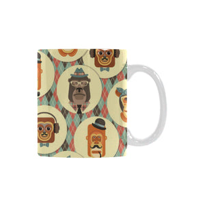 Monkey Pattern Classical White Mug (FulFilled In US)