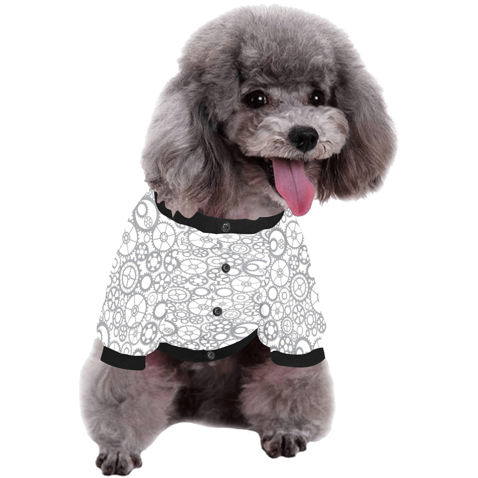 Gear Pattern Print Design 05 All Over Print Pet Dog Round Neck Fuzzy Shirt