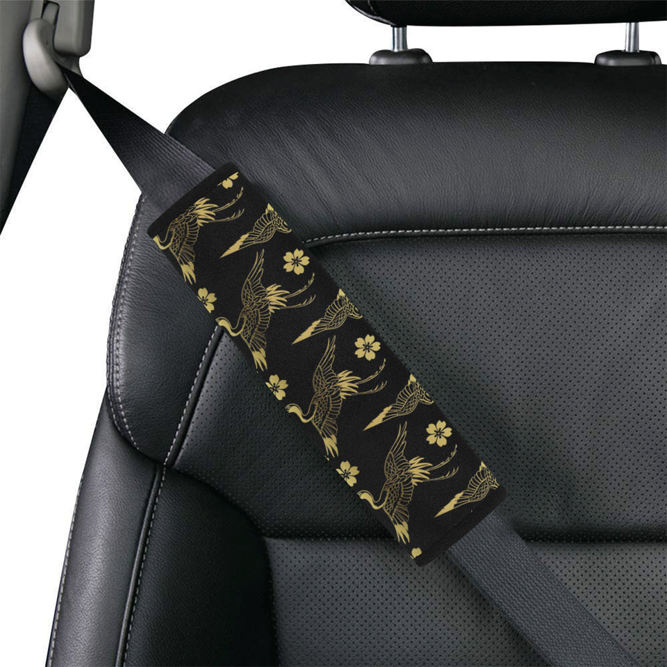 Gold Japanese Theme Pattern Car Seat Belt Cover