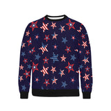 USA Star Pattern Theme Men's Crew Neck Sweatshirt