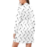 Engine Piston Pattern Print Design 02 Women's Long Sleeve Belted Night Robe