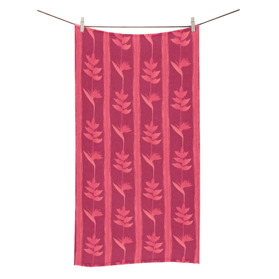 Heliconia Pink Pattern Bath Towel