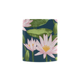 Lotus Waterlily Pattern background Classical White Mug (FulFilled In US)