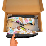 Color Ice Cream Cone Pattern Men's Sneakers Black