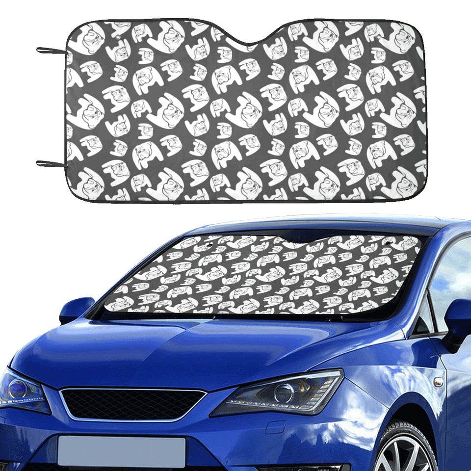 English Bulldog Pattern Print Design 02 Car Sun Shade