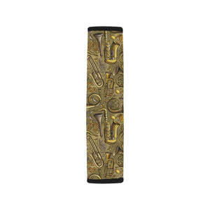 Saxophone Gold Pattern Car Seat Belt Cover