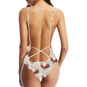 Rooster Chicken Pattern Women's One-Piece Swimsuit