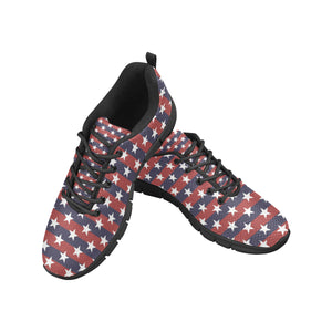 USA Star Pattern Background Men's Sneakers Black