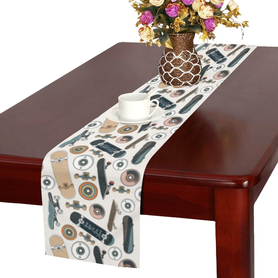 Skate Board Pattern Print Design 01 Table Runner