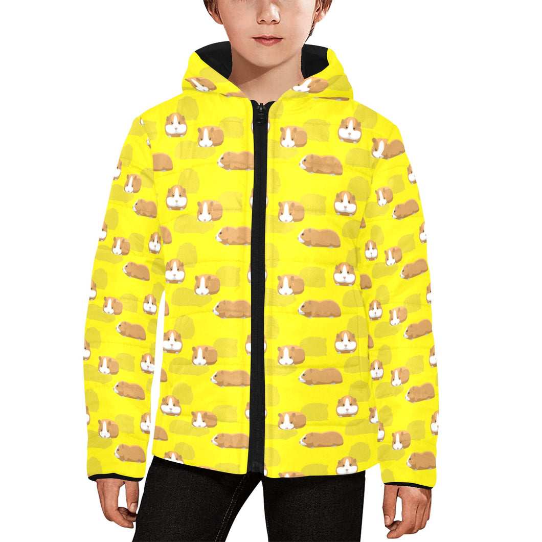 Guinea Pig Pattern Print Design 04 Kids' Boys' Girls' Padded Hooded Jacket