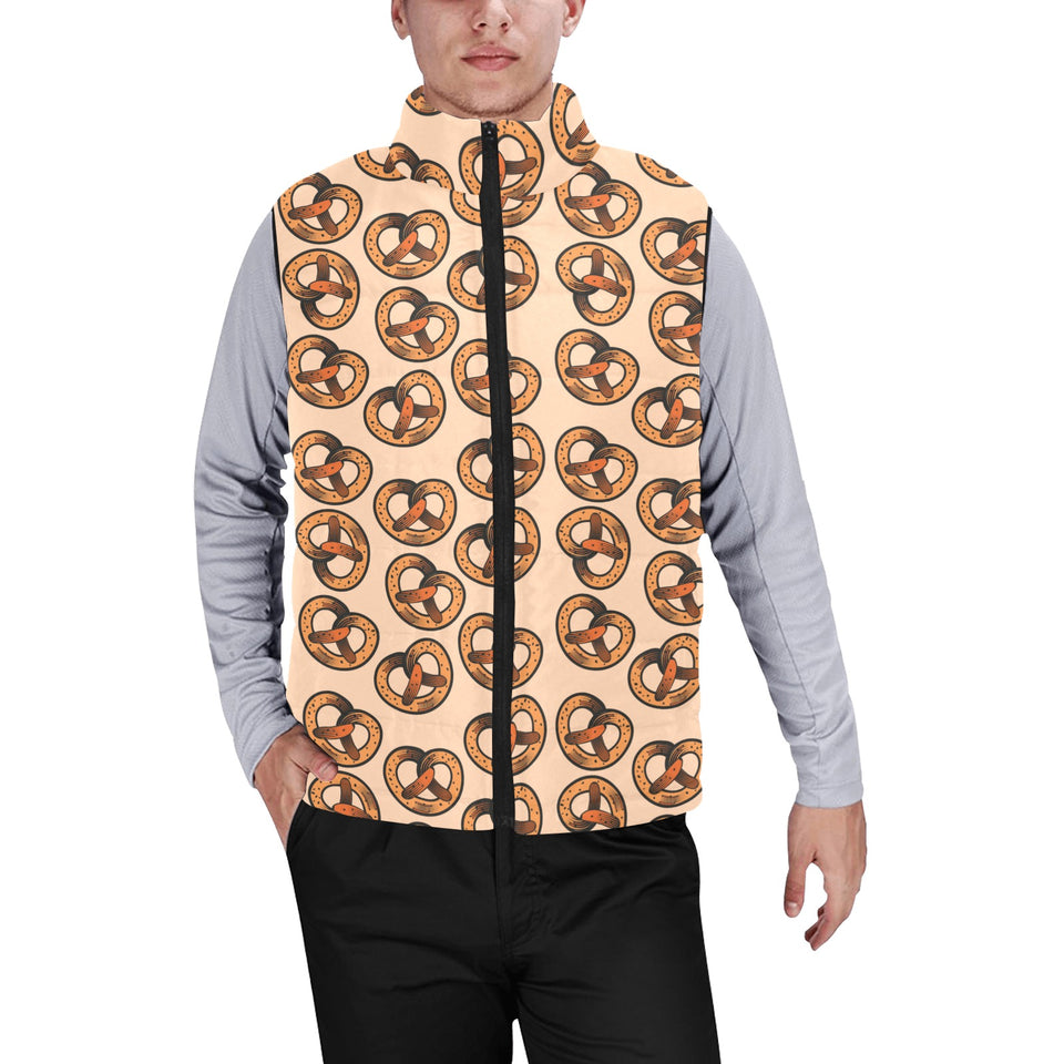 Pretzels Pattern Print Design 02 Men's Padded Vest