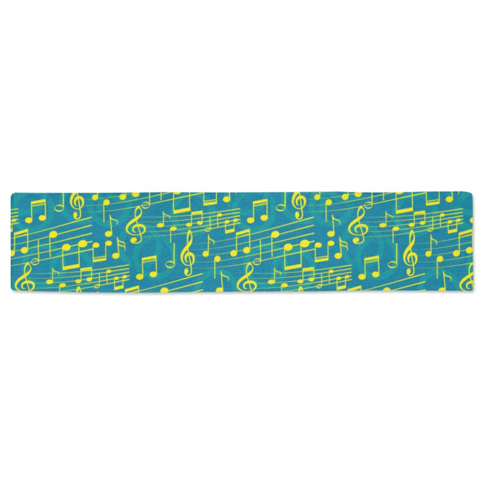 Music Notes Pattern Print Design 05 Table Runner