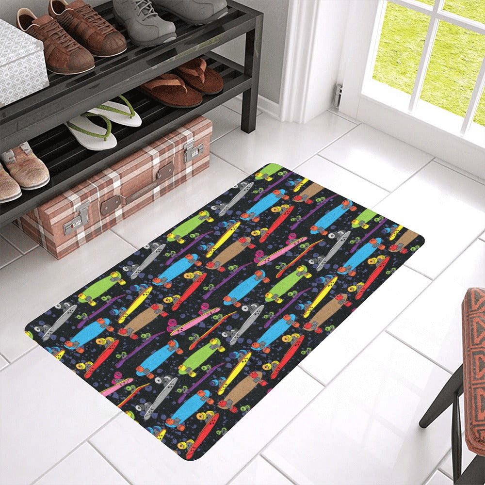 Skate Board Pattern Print Design 03 Doormat