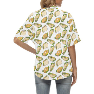 Sandwich Pattern Print Design 05 Women's All Over Print Hawaiian Shirt