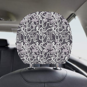 Snake Gray Pattern Car Headrest Cover