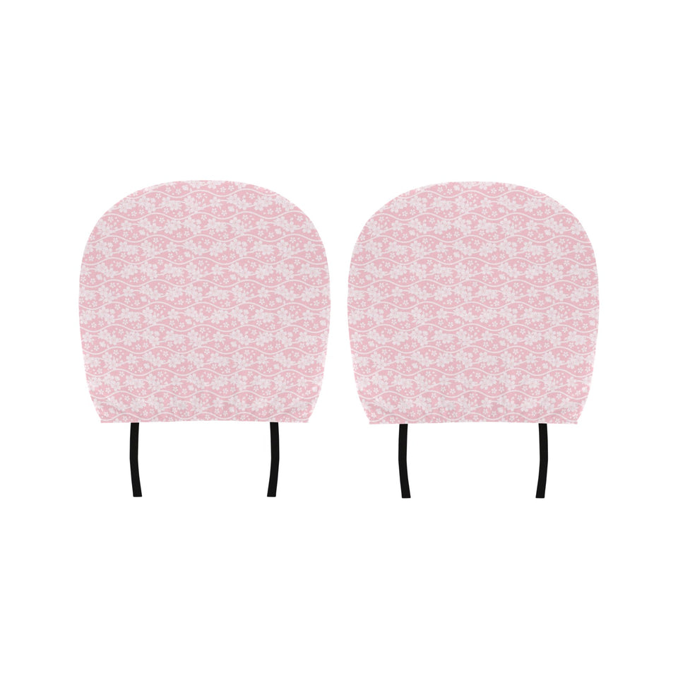 Sakura Pink Pattern Car Headrest Cover