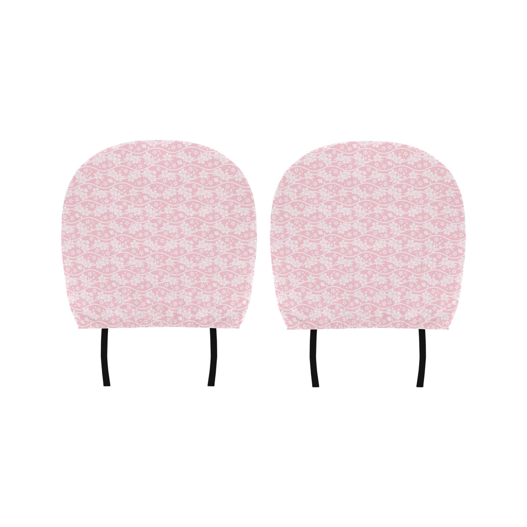 Sakura Pink Pattern Car Headrest Cover